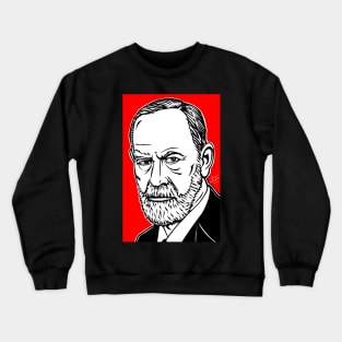 SIGMUND FREUD ink and acrylic portrait Crewneck Sweatshirt